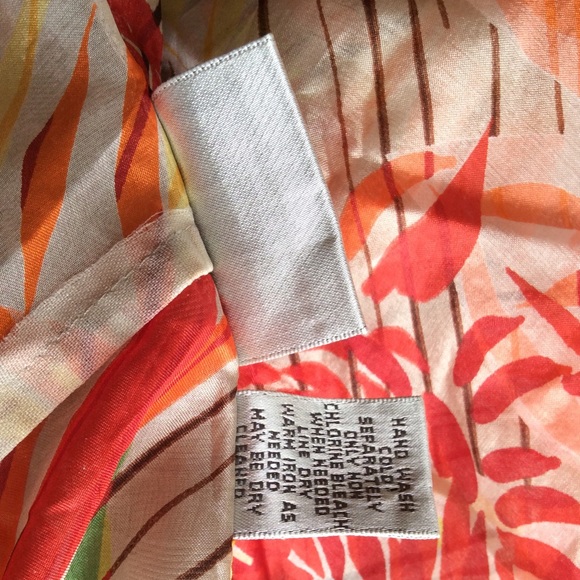 Chico’s sheer silk open weaved ribbon trim top Chicos size 3 or large - Picture 11 of 16